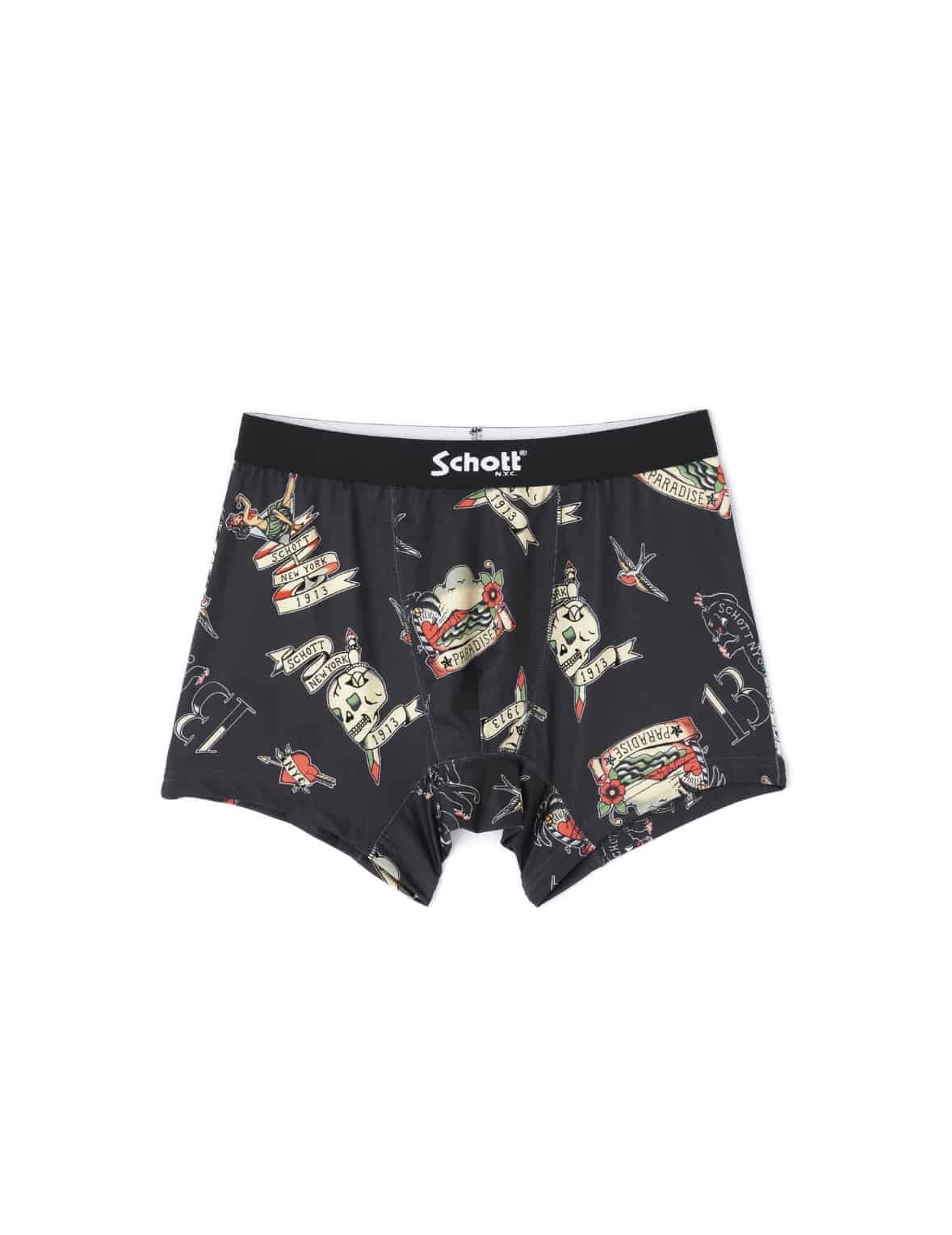 Schott/ショット　BOXER PANTS TATOO/ボクサーパンツ タトゥー BLACK M