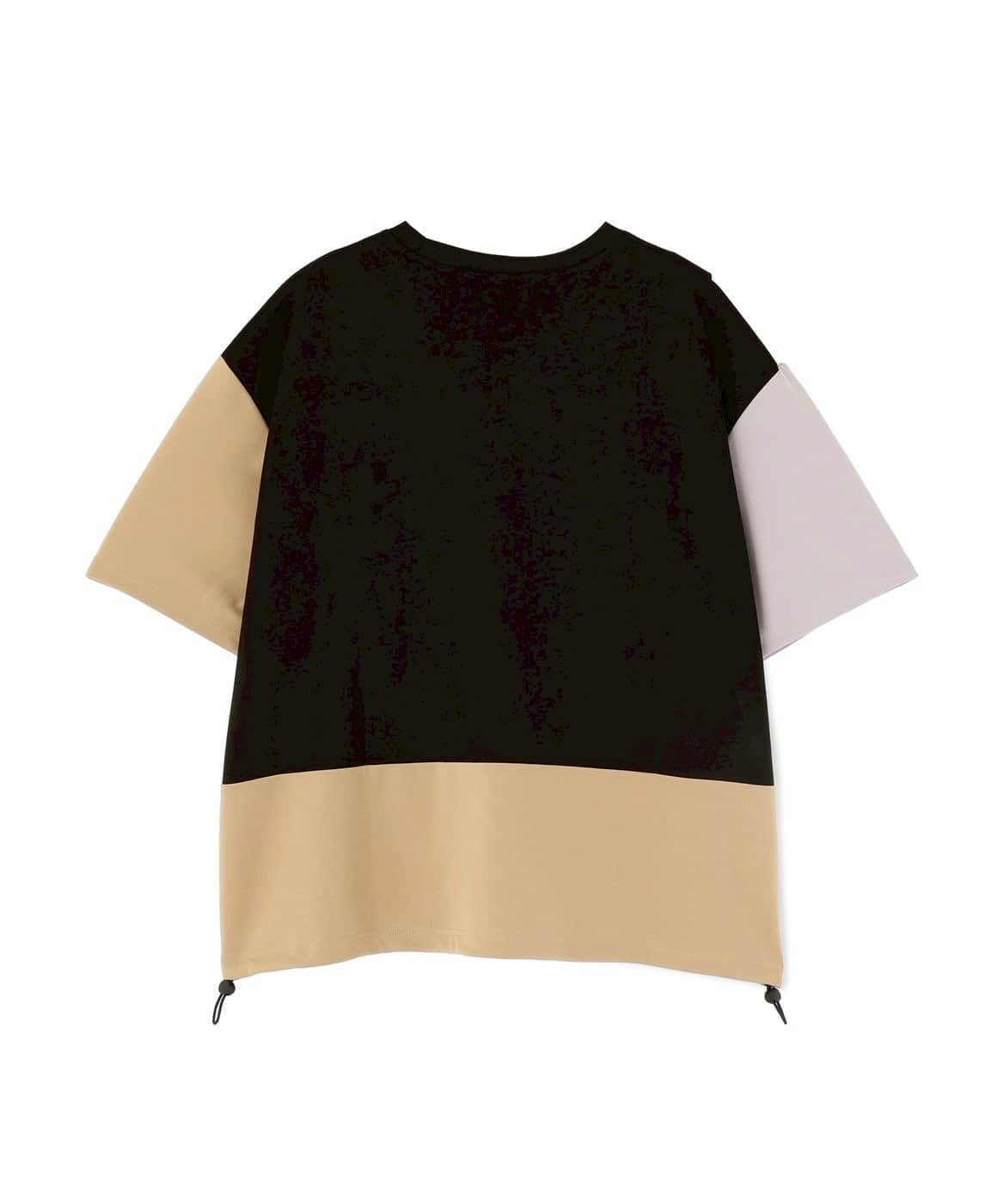B omnivore/ビーオムニボー/PANEL TEE パネル切り替えTEE BLACK M