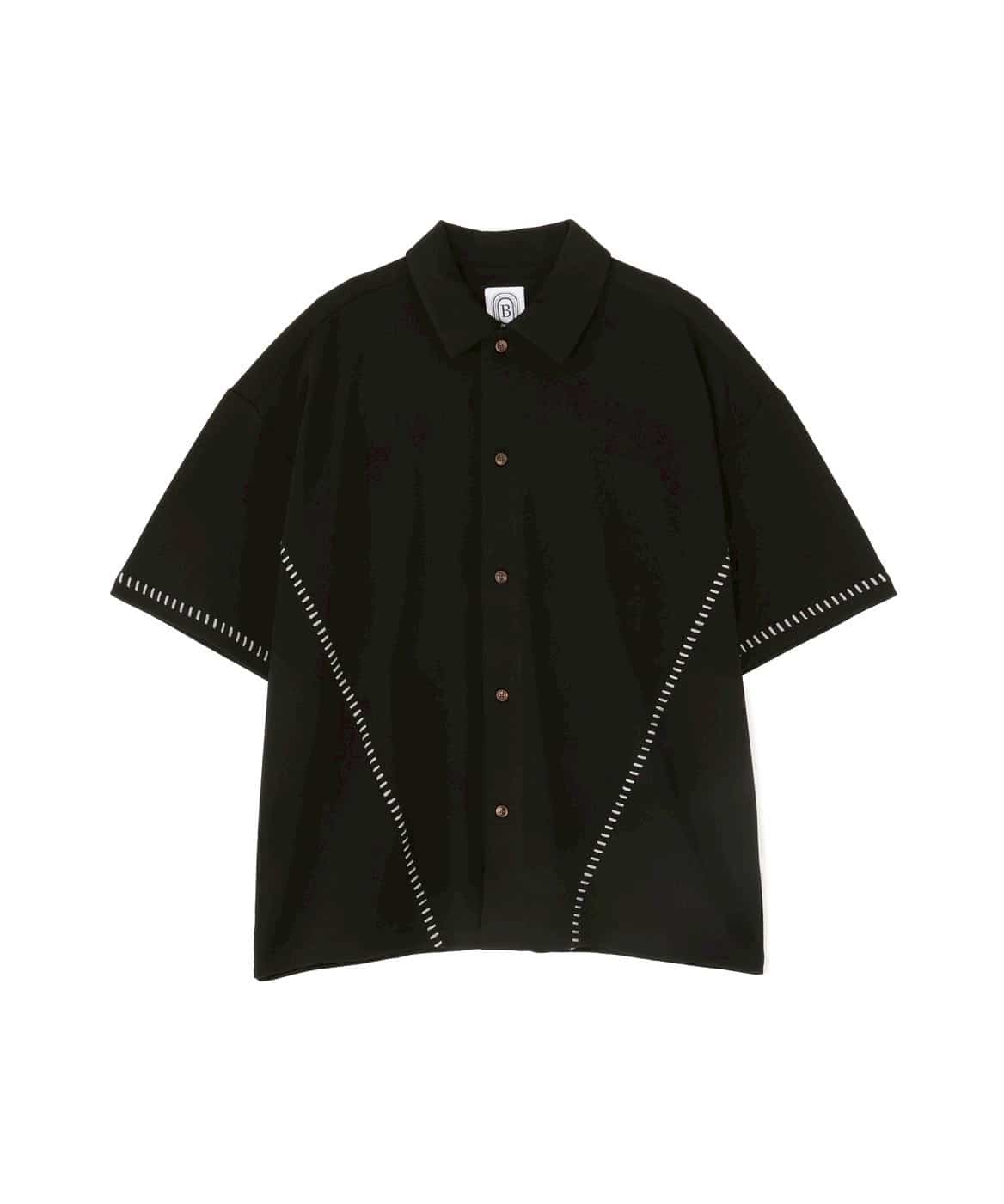 B omnivore/ビーオムニボー　STITCH S/S SHIRT ステッチシャツ BLACK M