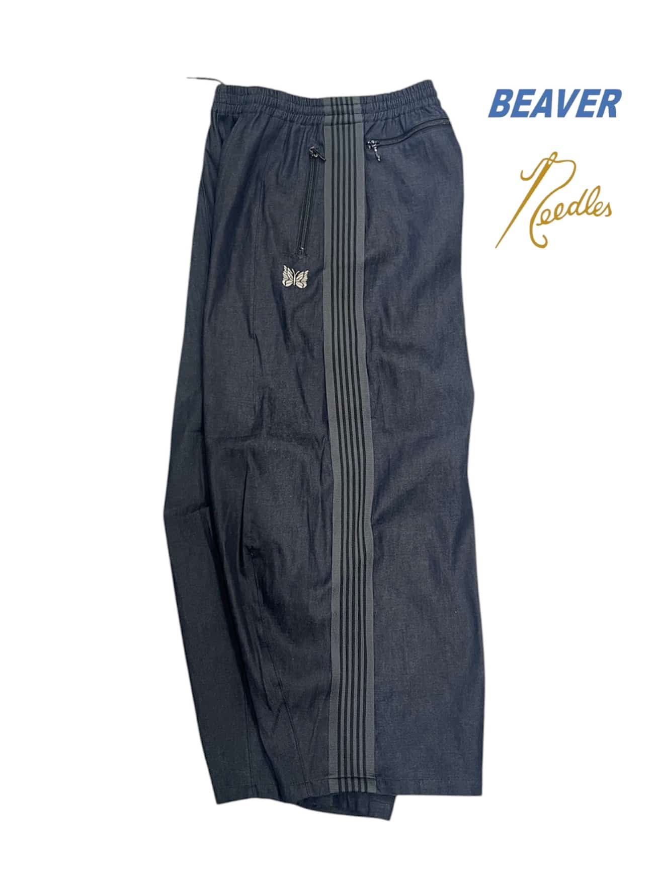 Needles/ニードルズ 別注H.D. Track Pant - DENIM -BLACK- BLACK XS
