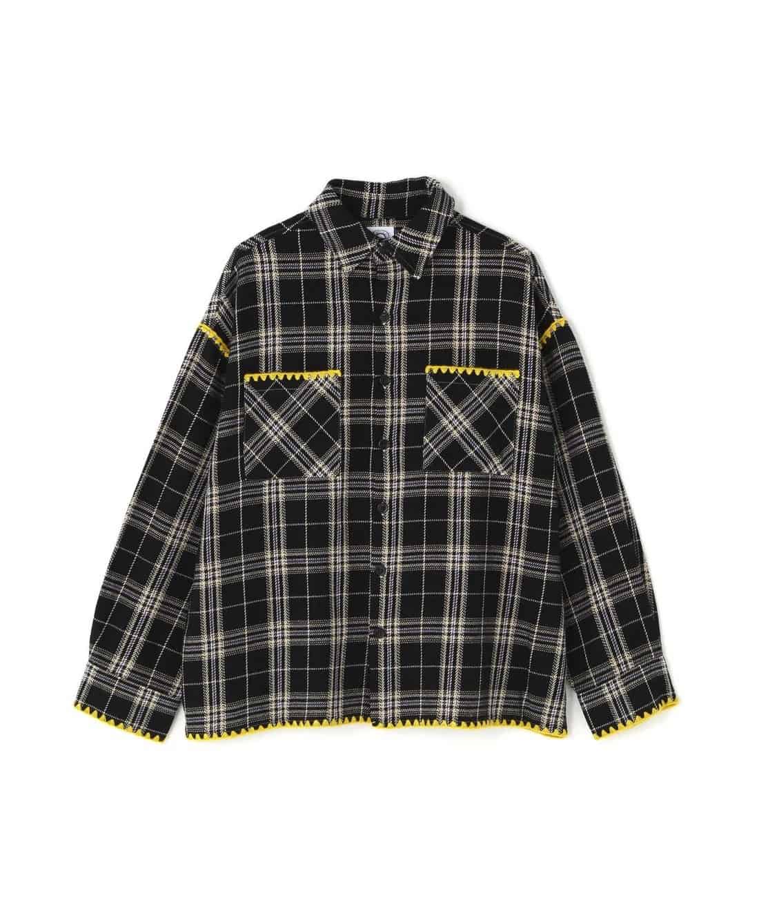 B omnivore/ビーオムニボー/HAND STITCH FLANNEL ハンドステッチフランネルシャツ BLACK M