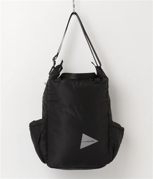 and wander/アンドワンダー/puffer mini ripstop tote bag パファーミニリップストップトートバッグ-BLACK- BLACK F