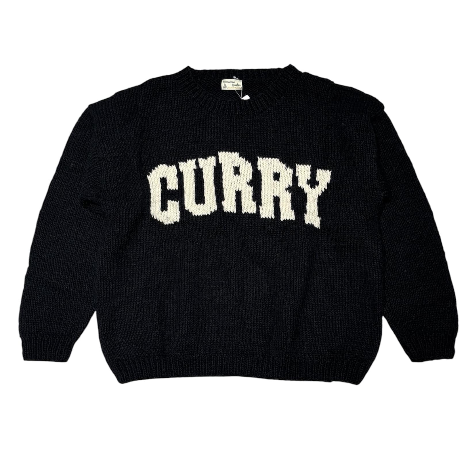 MacMahon Knitting Mills /マクマホンニッティングミルズ/Crew Neck Knit - CURRY -BLACK- BLACK ONE SIZE