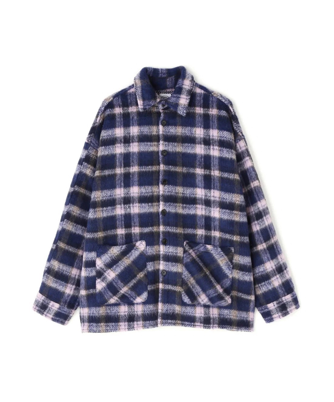 B omnivore/ビーオムニボー/SHAGGY SHIRT CHECK シャギーシャツチェック NAVY M