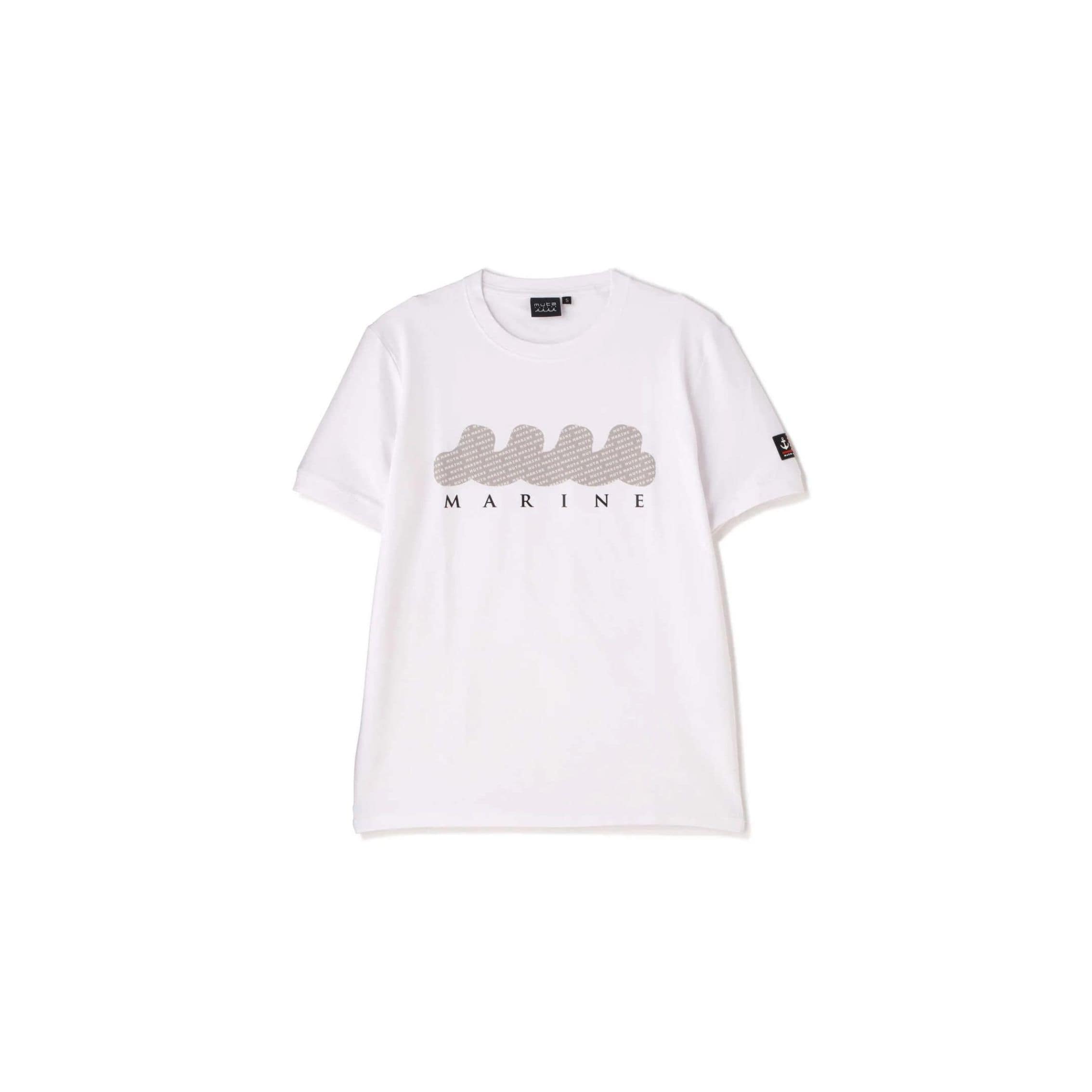 muta MARINE/ムータ マリン/別注ロゴリフレクタープリントTシャツ white 6