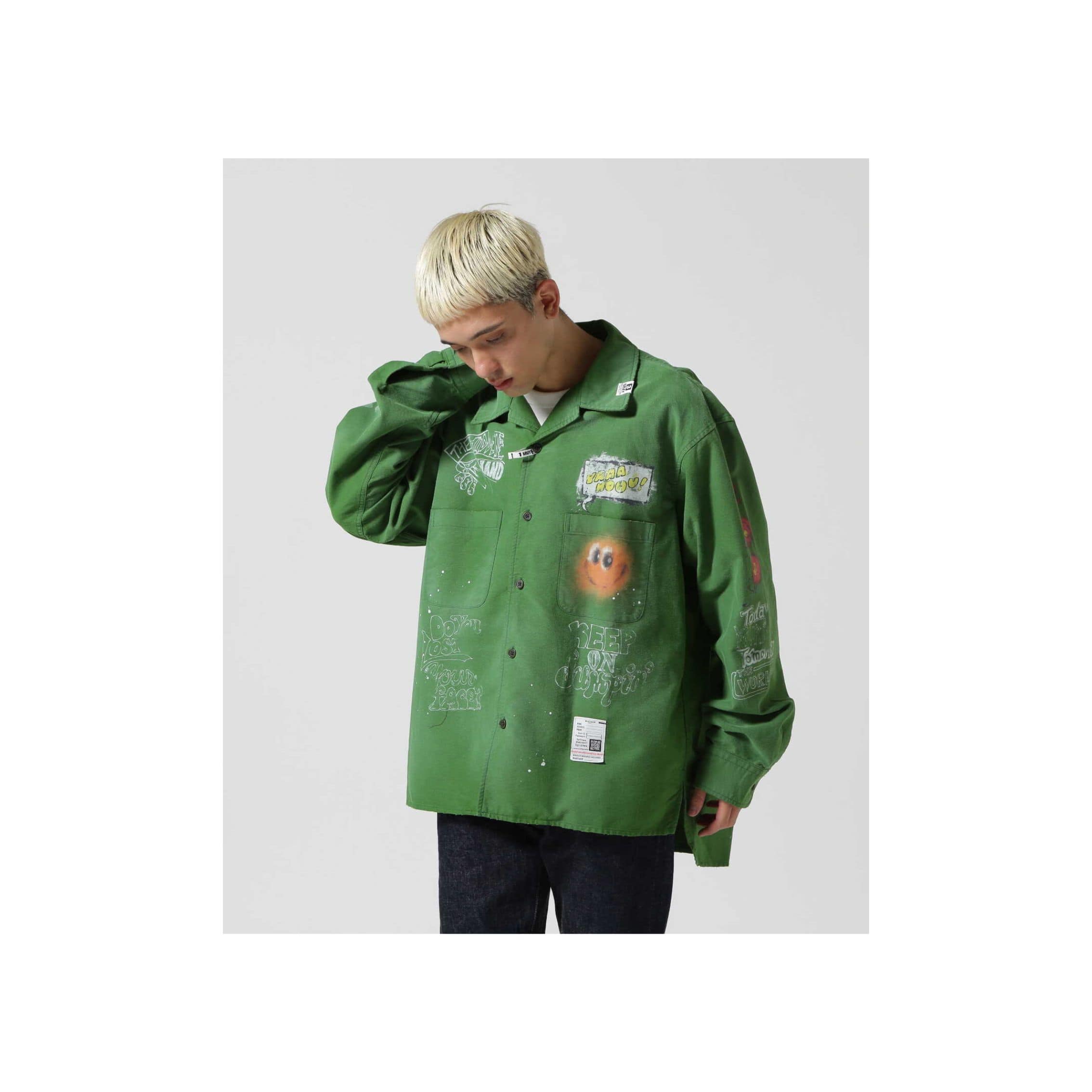 Maison MIHARAYASUHIRO/メゾン ミハラヤスヒロ/Distressed Shirt green 48