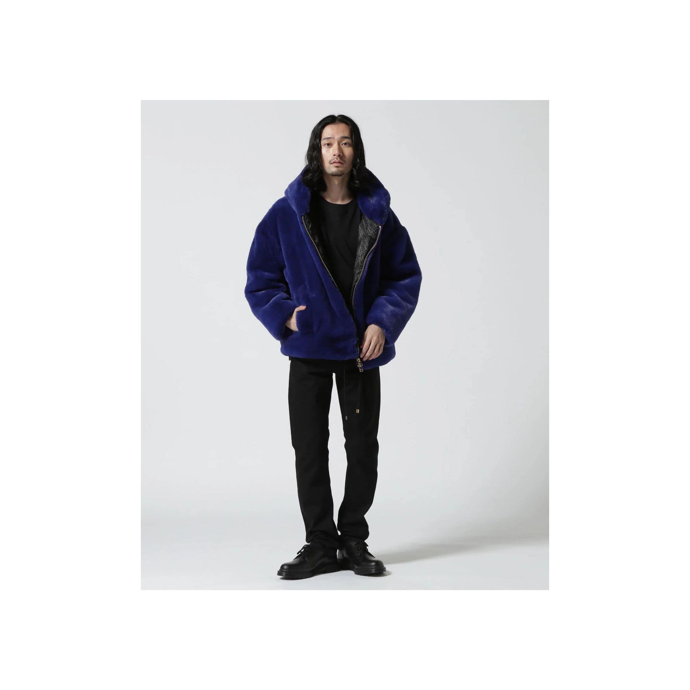 FR(13)NDS /フレンズ/ECO FUR HOOD BZ blue L