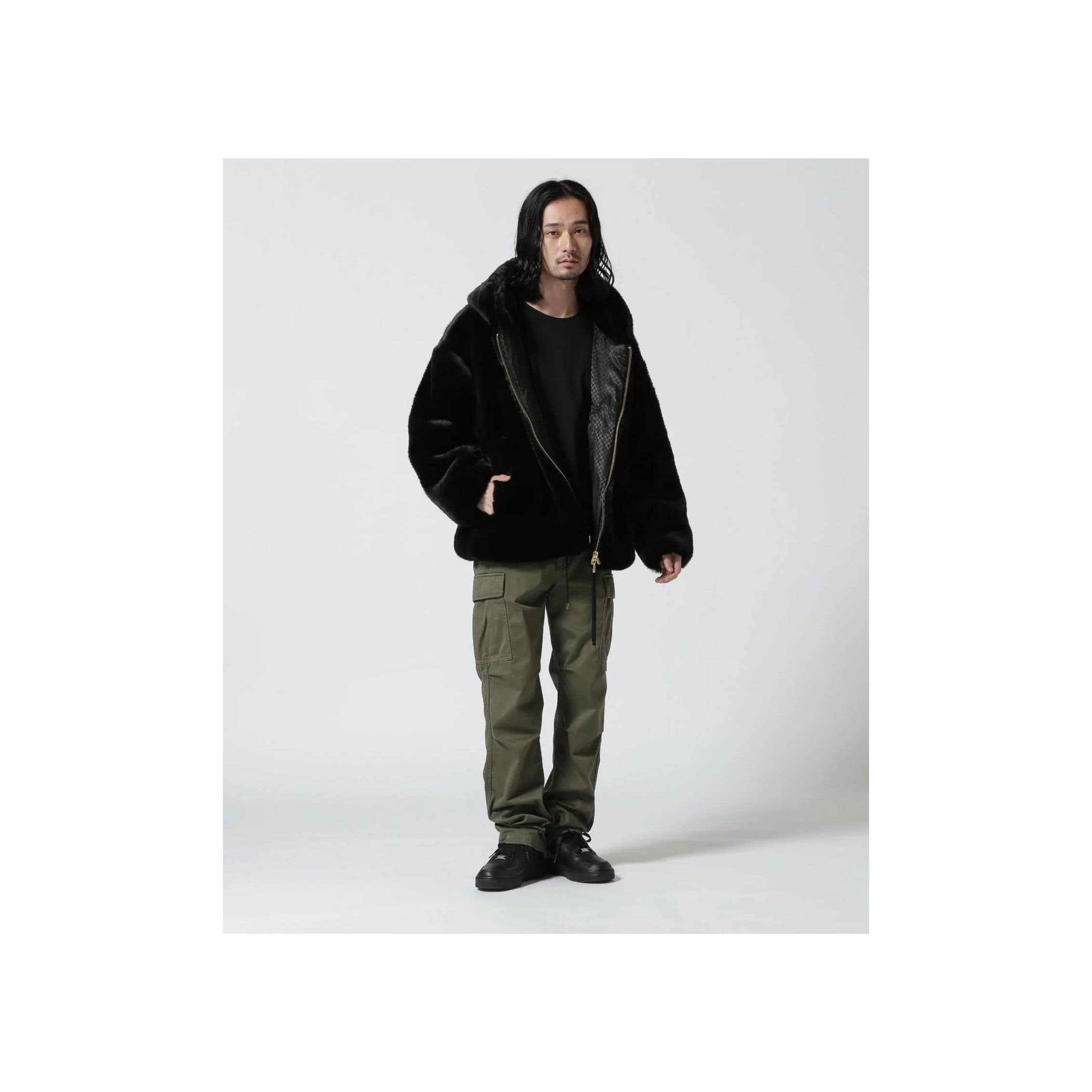 FR(13)NDS /フレンズ/ECO FUR HOOD BZ black L
