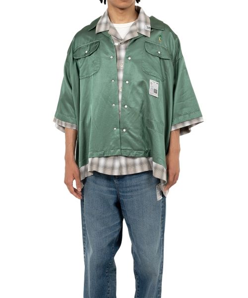 Maison MIHARA YASUHIRO/ Double Layered Short-Sleeve Shirt(46