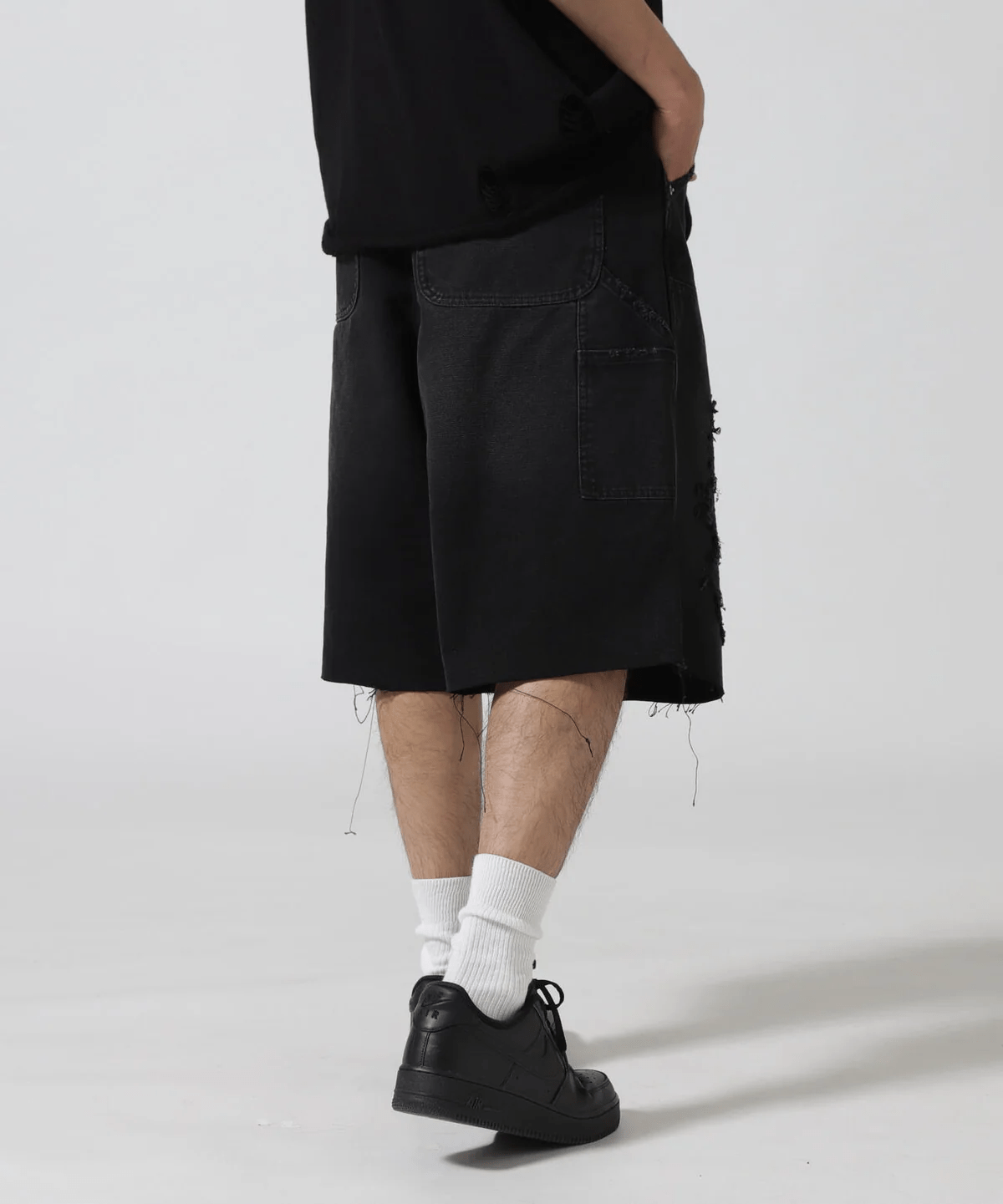 FR(13)NDS/フレンズ/DOUBLE KNEE SHORTS black L