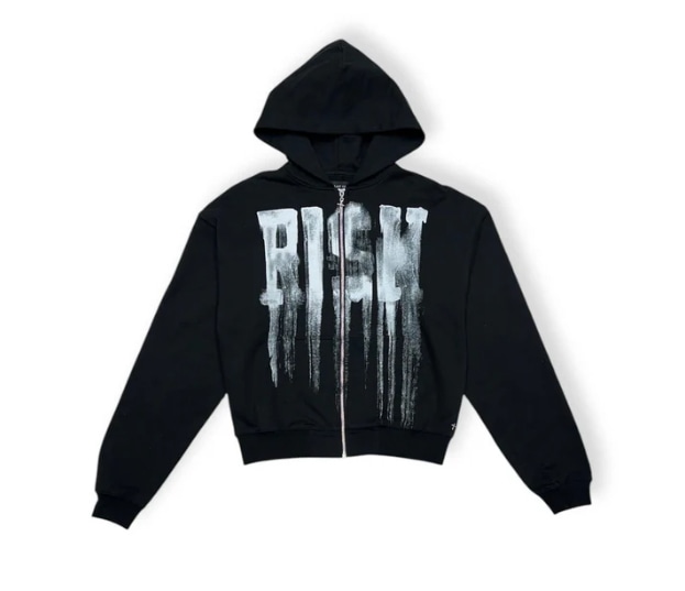 LAST NEST/Risk Zip Up Hoodie / Black black L