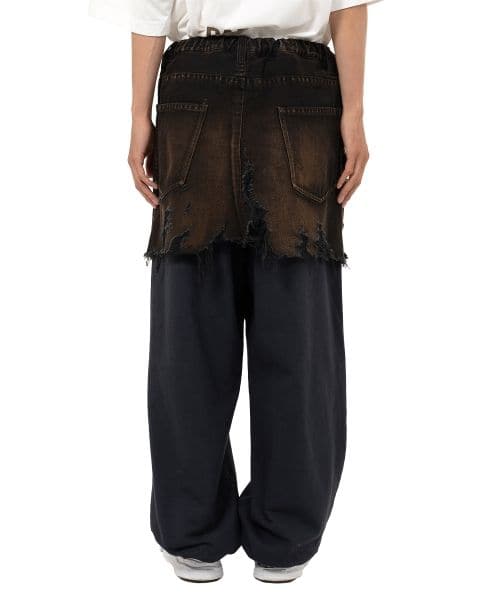 Maison MIHARA YASUHIRO/Waist Layered Denim Pants black 46