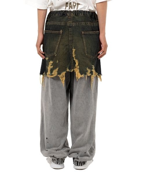 Maison MIHARA YASUHIRO/Waist Layered Denim Pants indigo 44