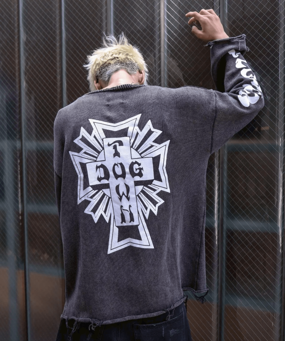 FR(13)NDS/フレンズ/DOGTOWN コラボニット grey L