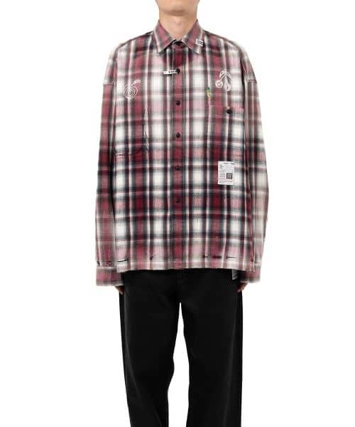 Maison MIHARA YASUHIRO/Vintage Like Check Shirt red 44
