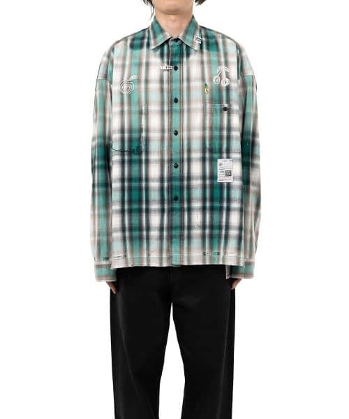 Maison MIHARA YASUHIRO/Vintage Like Check Shirt green 46