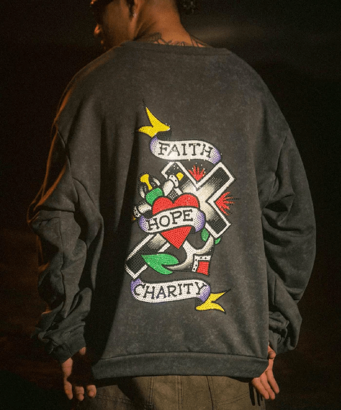 FR(13)NDS × Ed Hardy/フレンズ × エド・ハーディ/コラボスウェット gray M