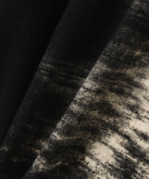 KMRii/ケムリ/Black Shadow Slash Cut/SS Tee black white 3