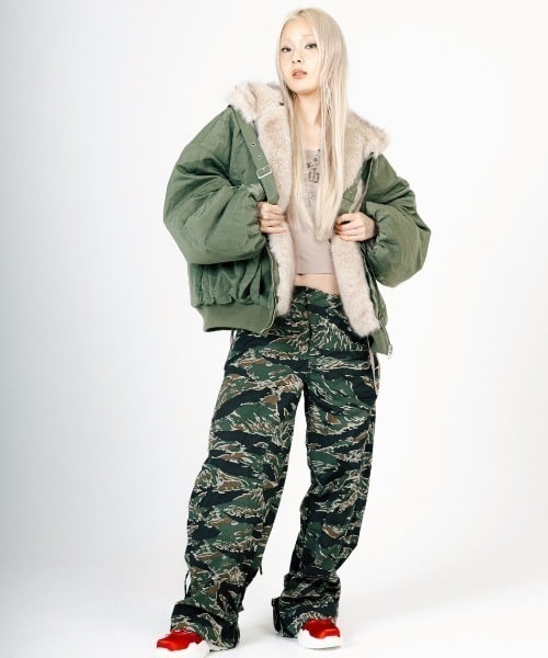MITSUKI/ミツキ/REVERSIBLE FUR BLOUSON khaki F