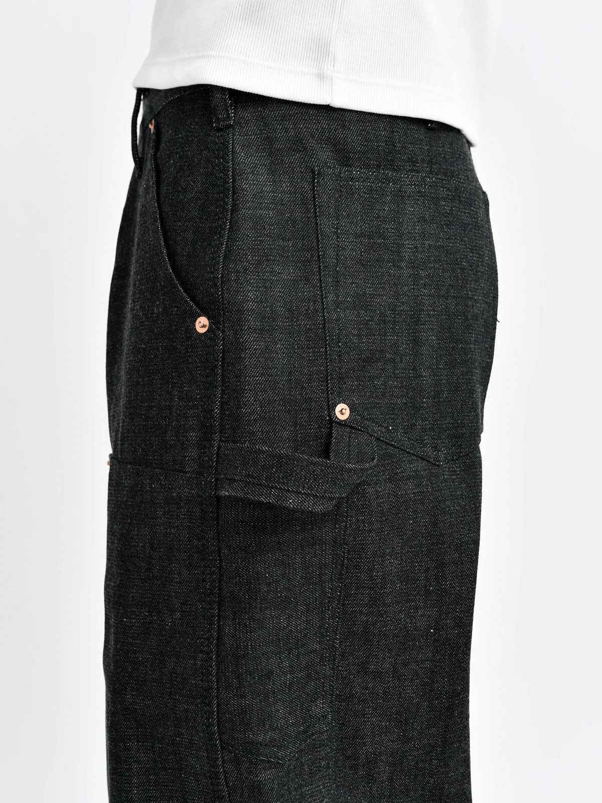 Bante/Japanese Double Knee Denim Pants - Indigo black 1