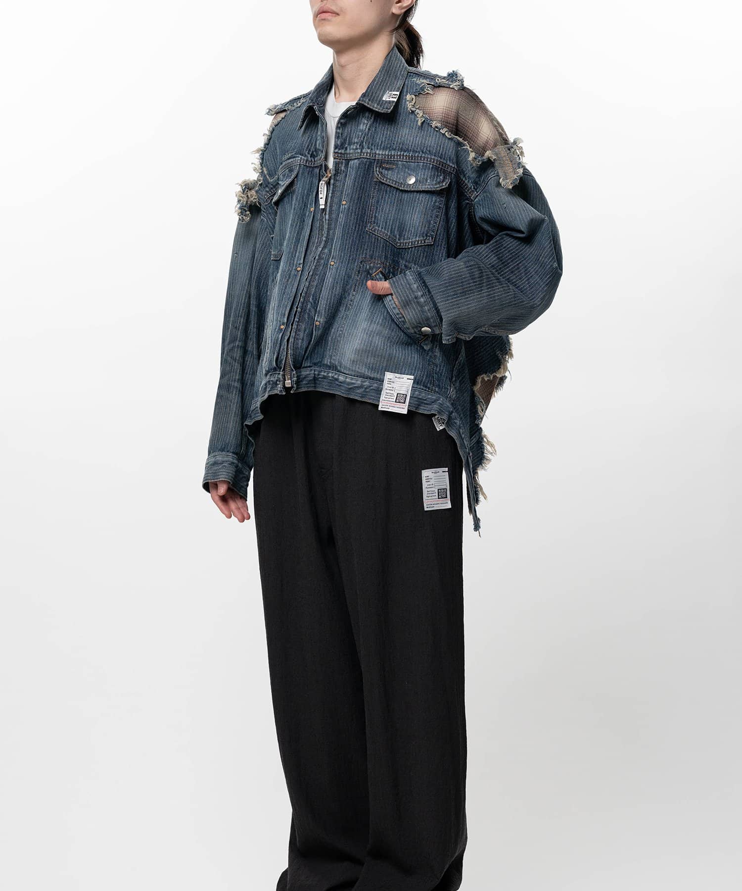 Maison MIHARA YASUHIRO/Check Shirt Layered Denim Jacket INDIGO 44