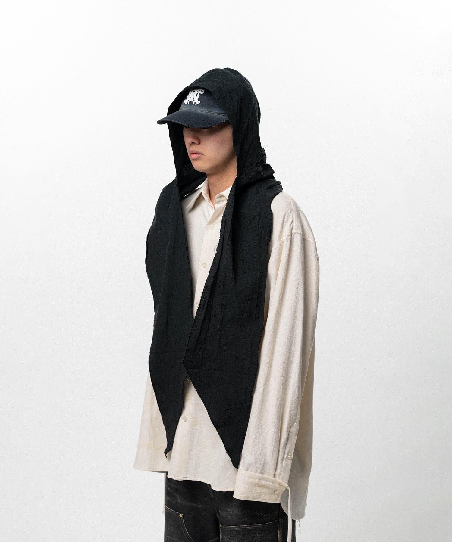 KAMIYA/Hooded Stole black F