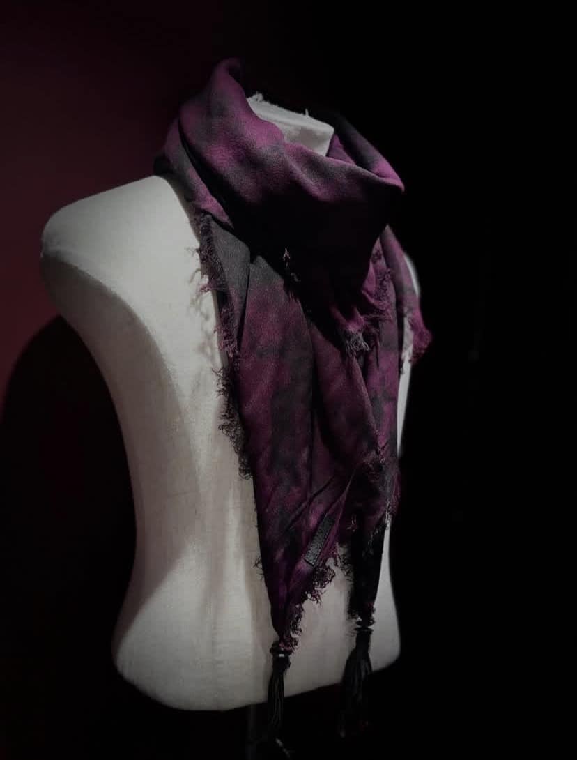 KMRii/ケムリ/Tie Dye Square Stole 05 purple F