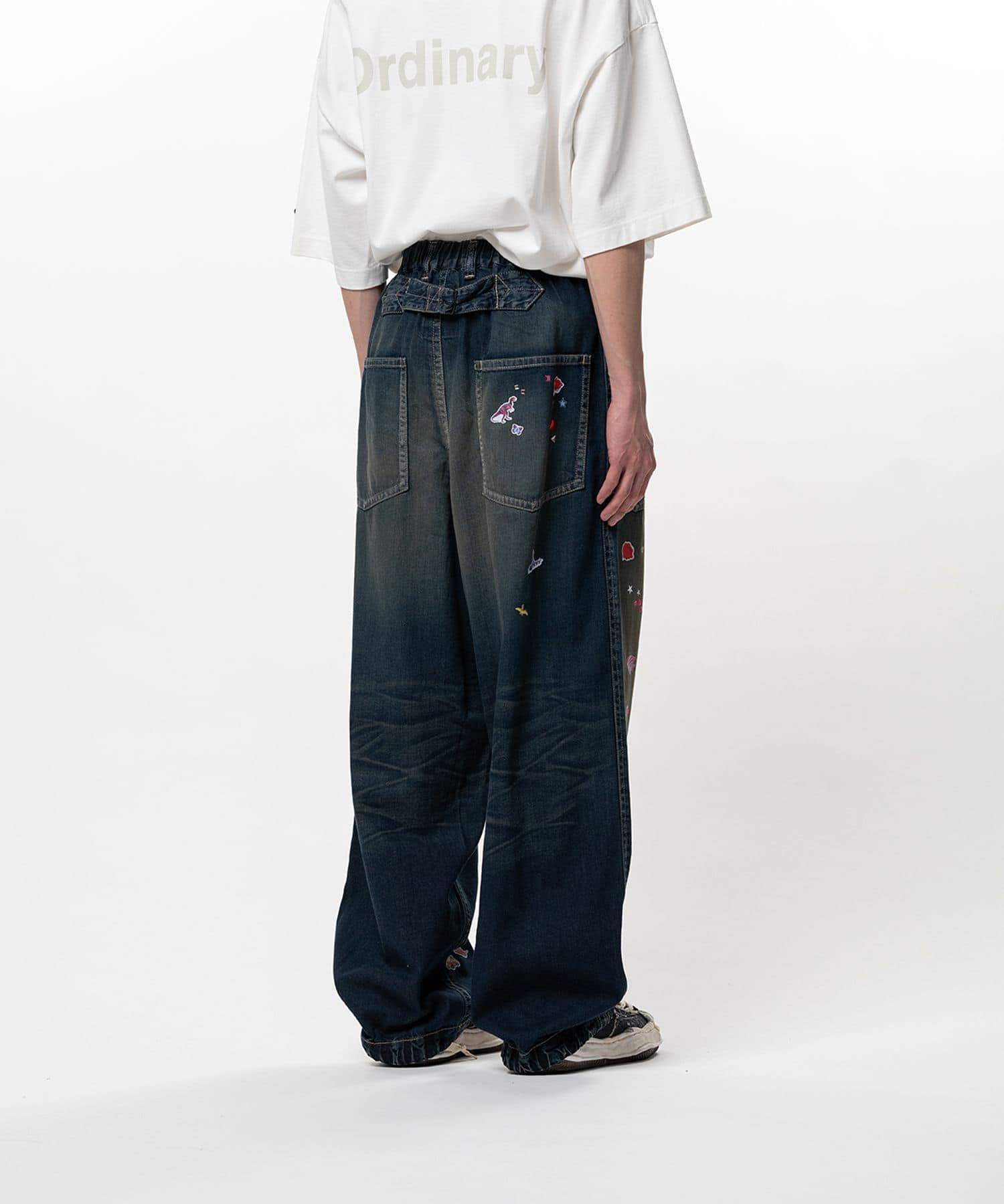 Maison MIHARA YASUHIRO/Kids Sticker Printed Baker Denim Pants INDIGO 46
