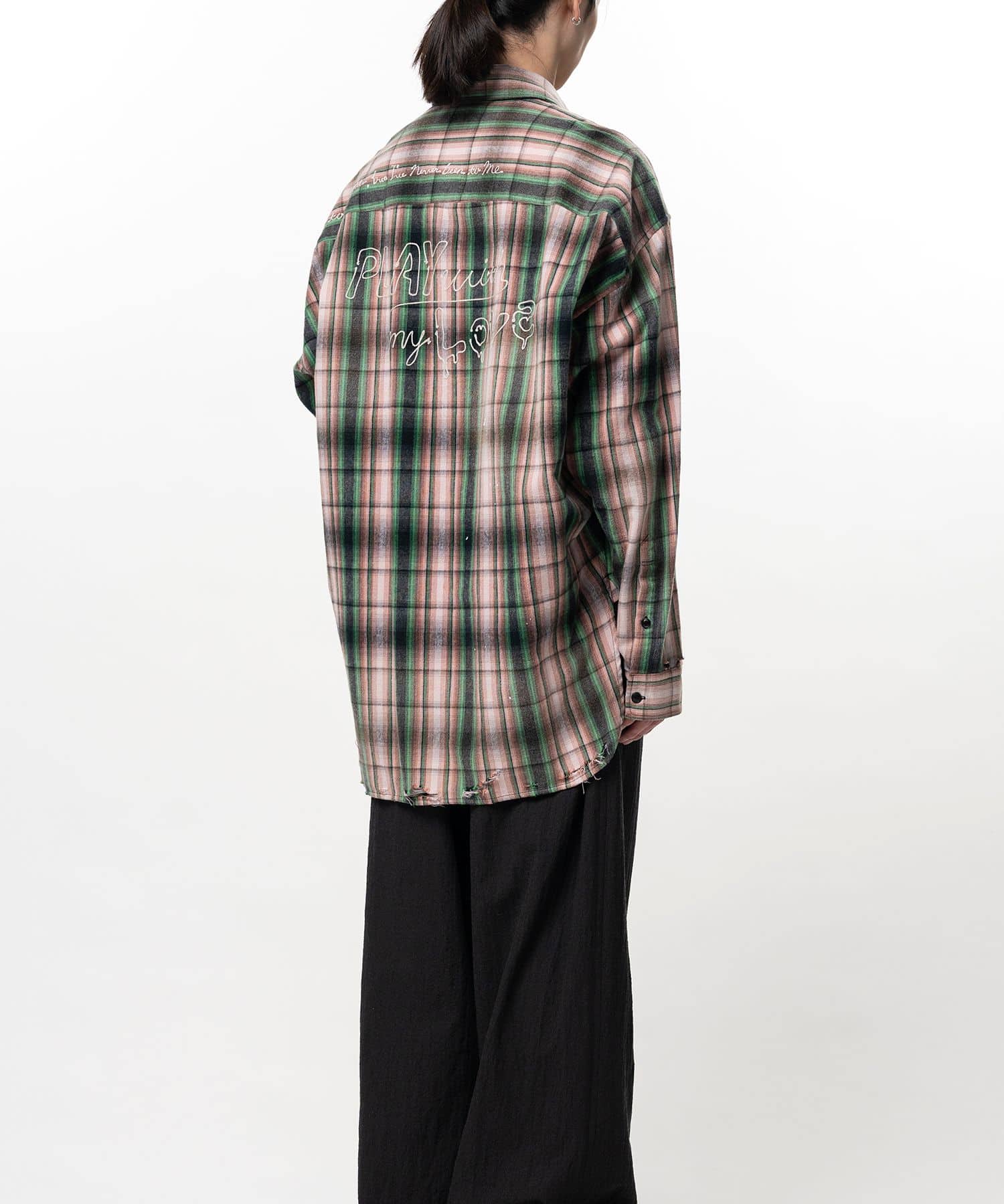 Maison MIHARA YASUHIRO/Vintage Like Check Shirt PINK 46