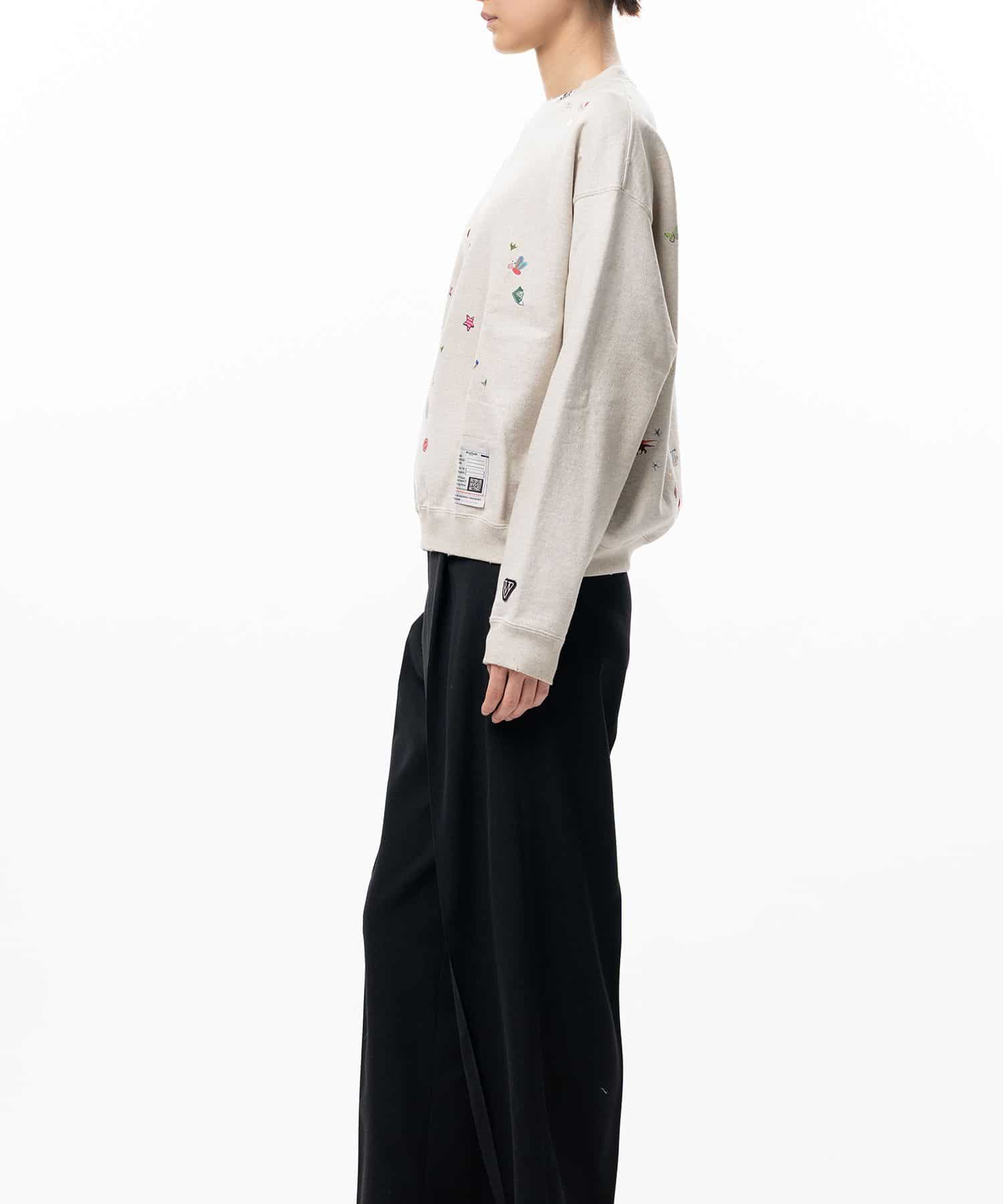 Maison MIHARA YASUHIRO/Kids Sticker Printed Sweatshirt white 36
