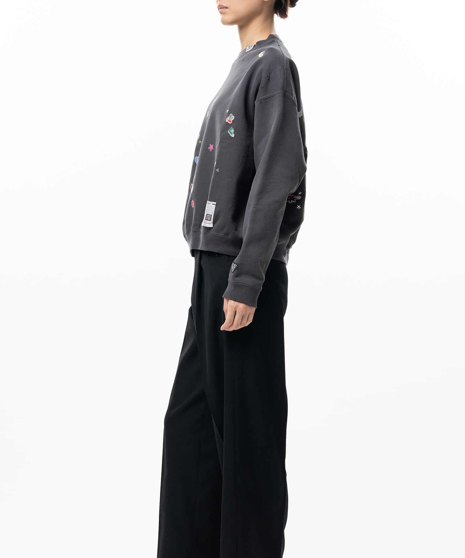 Maison MIHARA YASUHIRO/Kids Sticker Printed Sweatshirt black 36