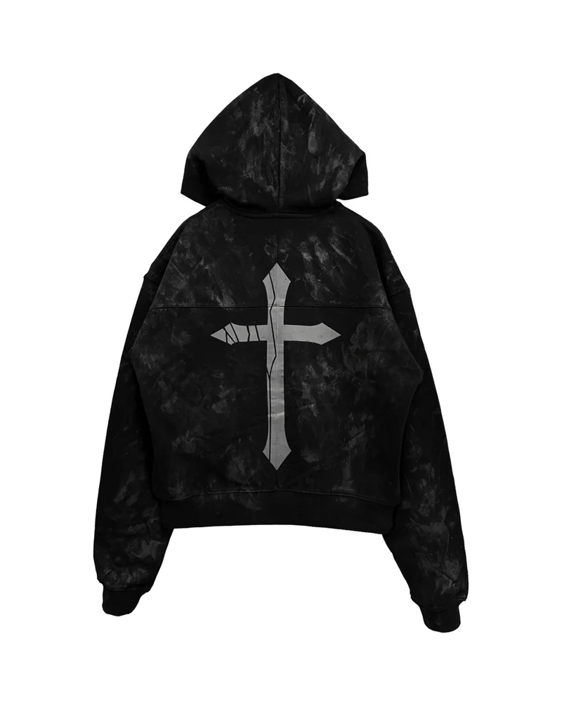 LAST NEST/Coating Logo Hoodie / Black black M