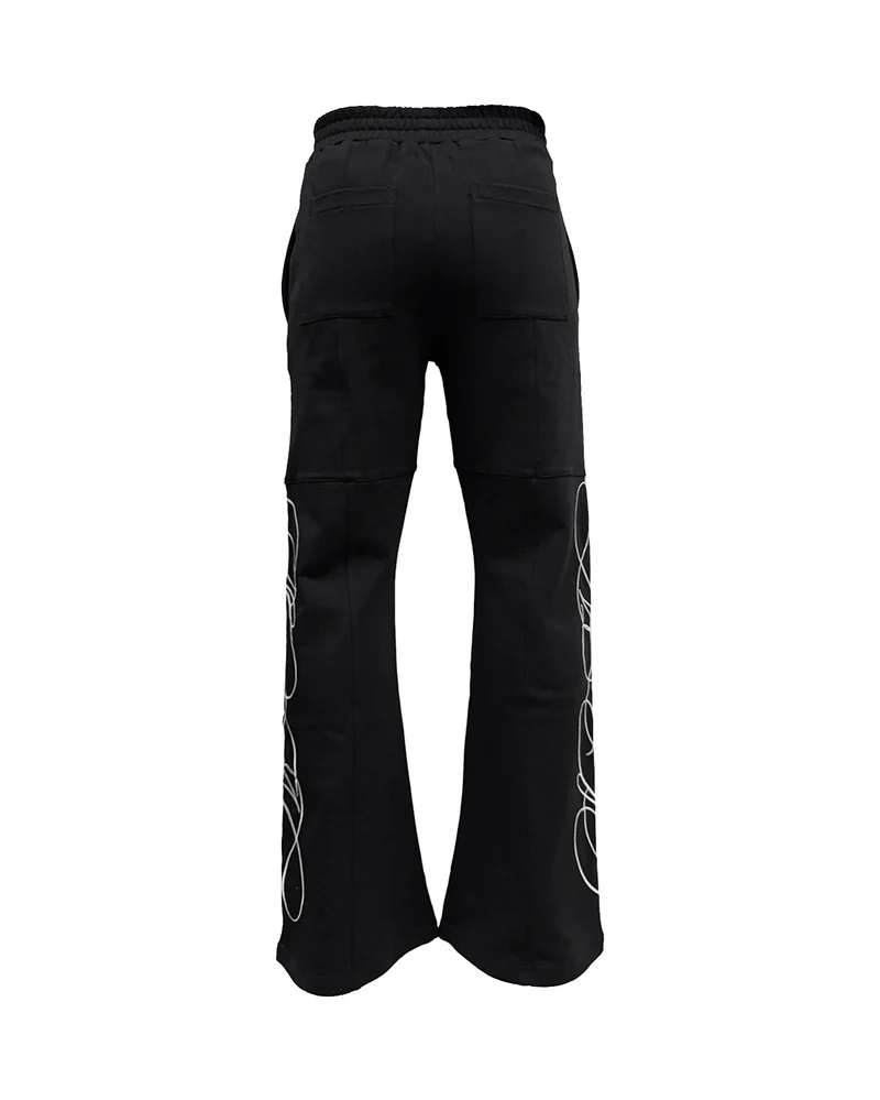 LAST NEST/Embroidery Sweat Pants / Black black M