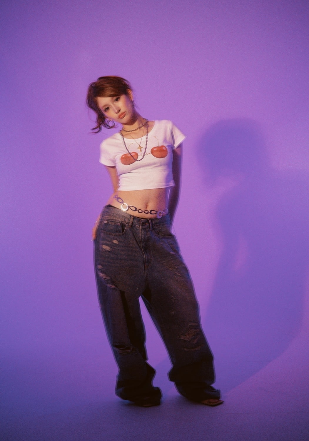 MITSUKI/Cherry Bra T -Shirt white F