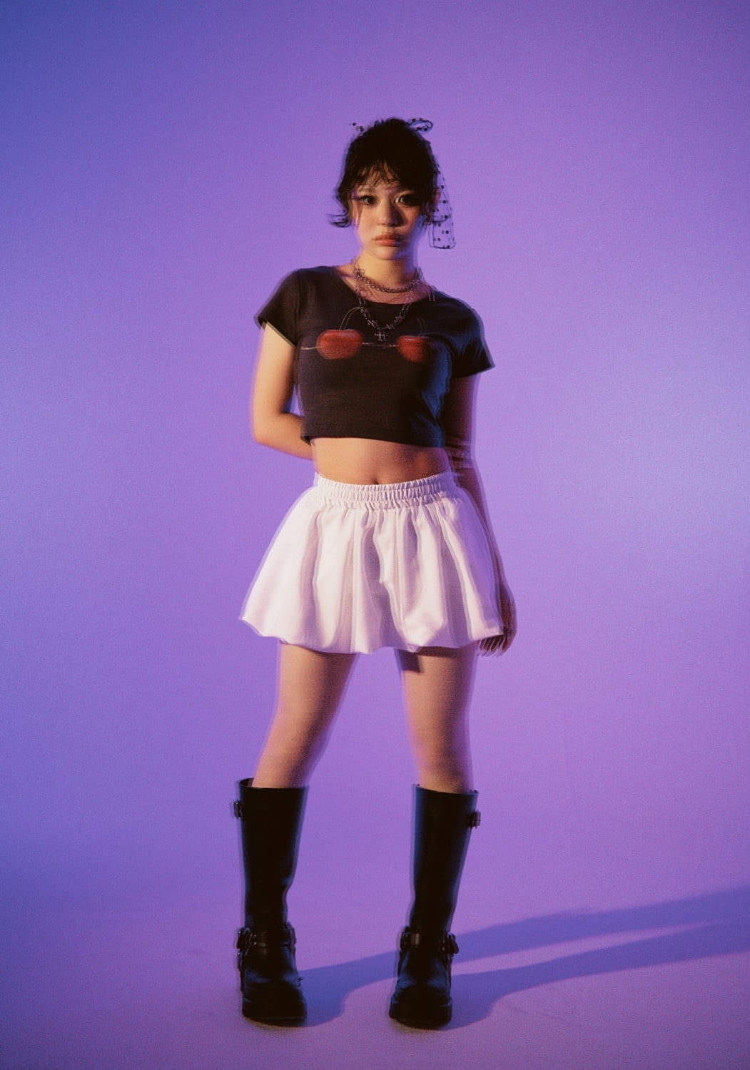 MITSUKI/Cherry Bra T -Shirt black F