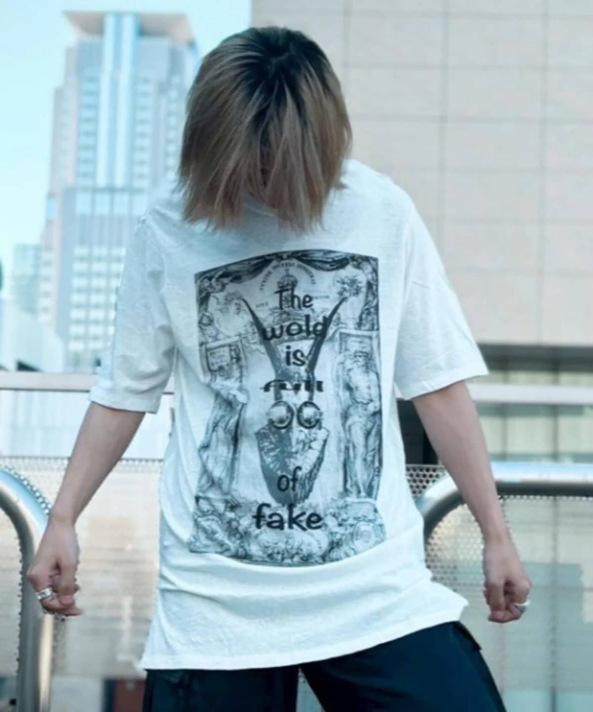 SHARE SPIRIT/シェアースピリット/Fake Satan Tee white M