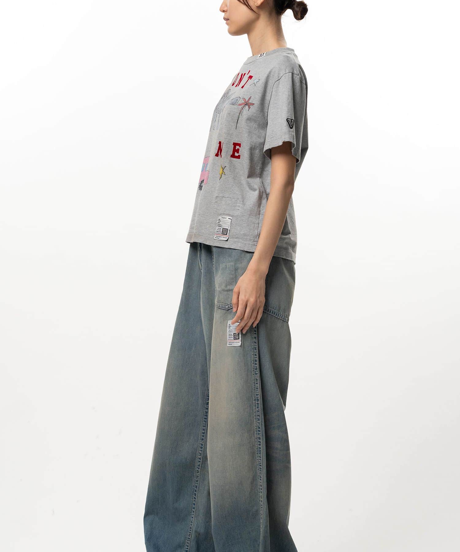 Maison MIHARA YASUHIRO/Kids Doodle Printed T-shirt gray 36