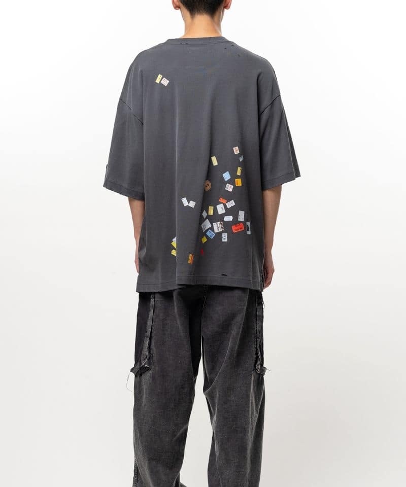 Maison MIHARA YASUHIRO/Price Tag Sticker Printed T-shirt black 48