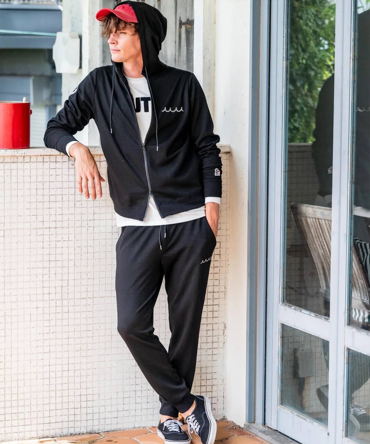 muta MARINE/ムータ マリン/Set-up Hoodie Back Metal black M
