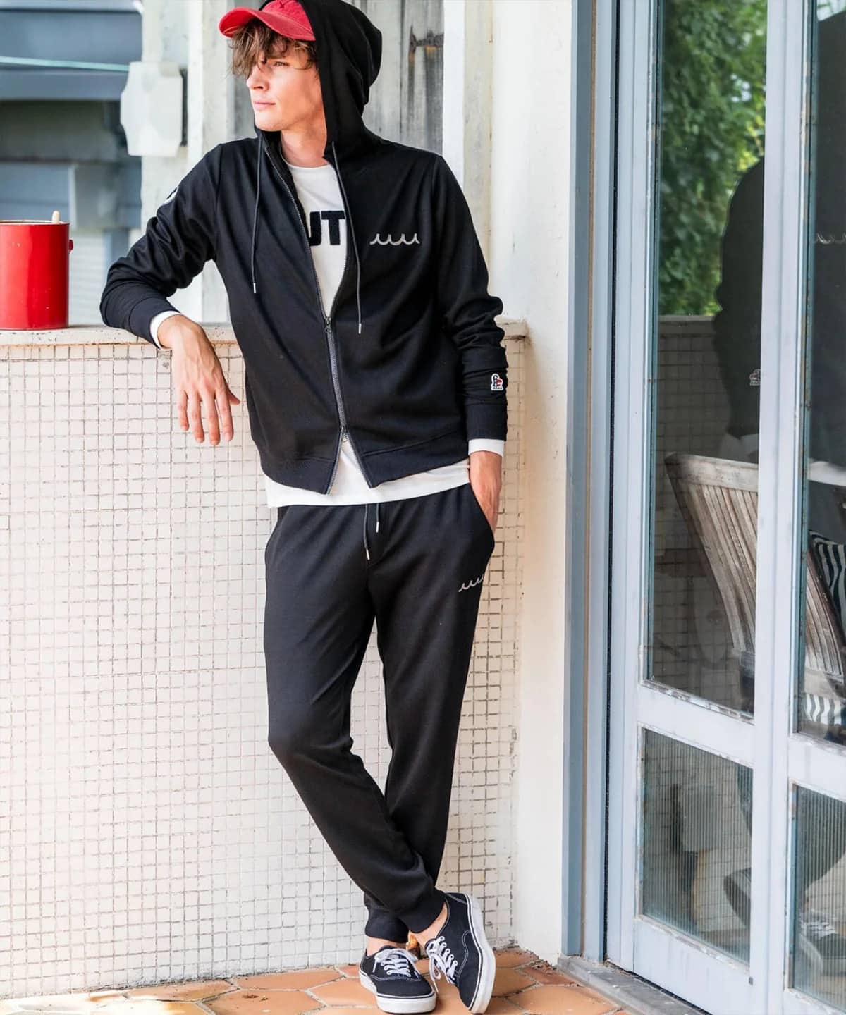 muta MARINE/ムータ マリン/Set-up Pants Metal Wave black XL