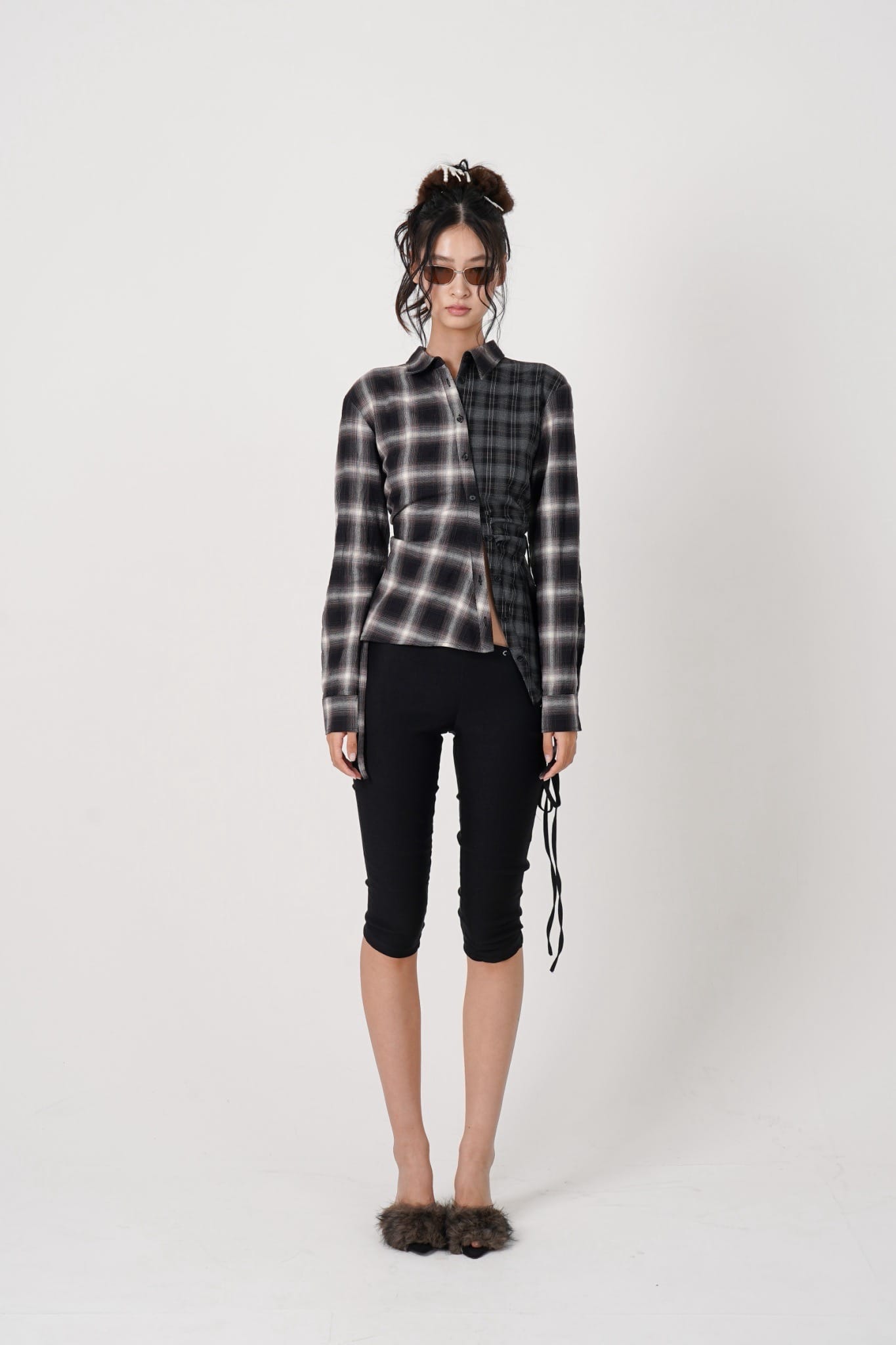 MITSUKI/ミツキ/Asymmetry pattern Shirt (black) black F
