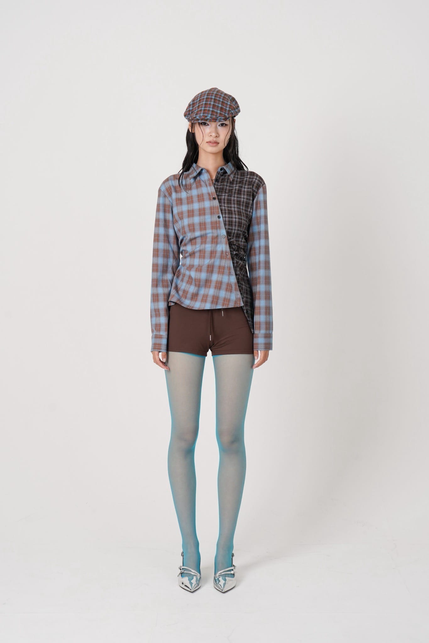 MITSUKI/ミツキ/Asymmetry pattern Shirt(blue) blue F