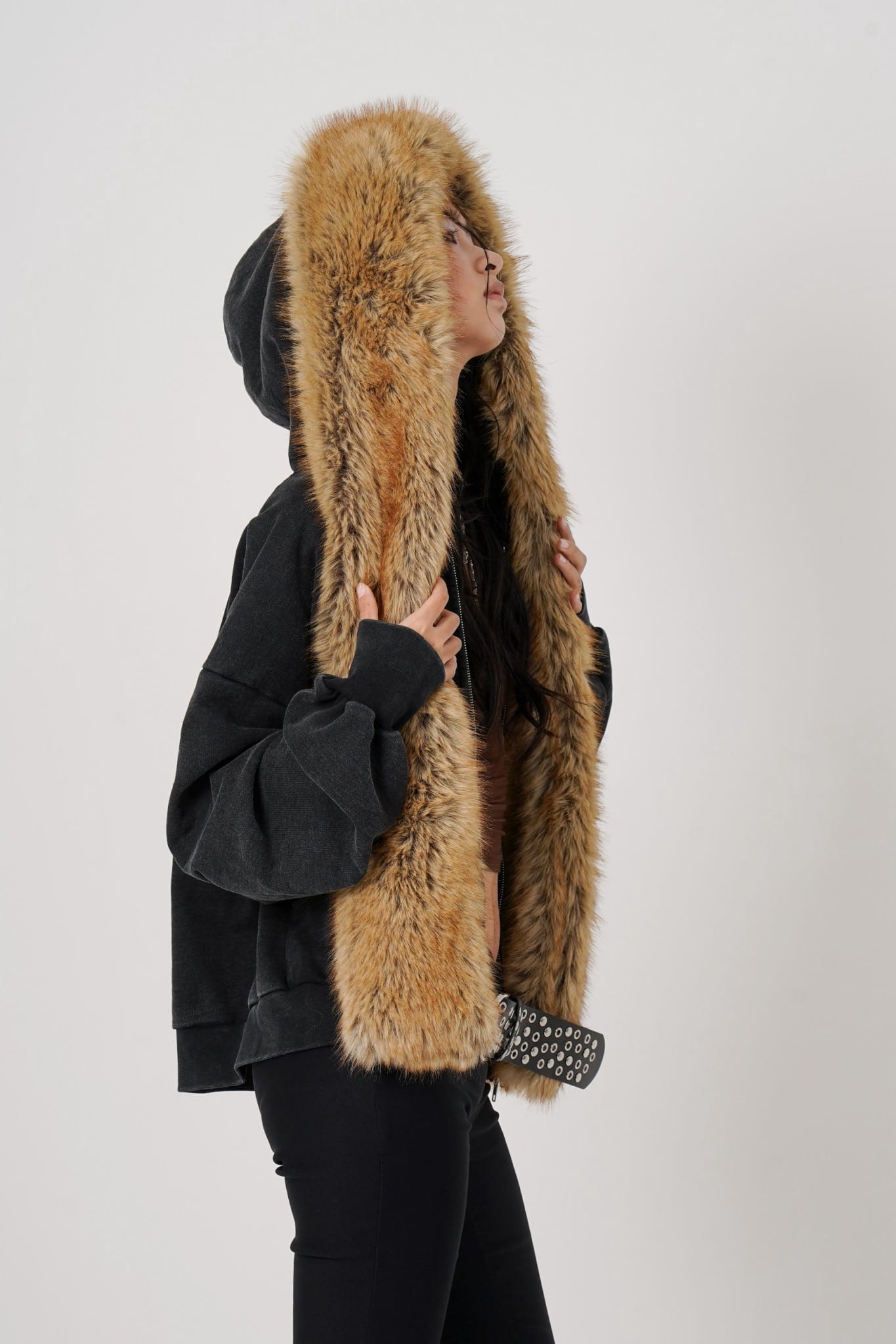 MITSUKI/ミツキ/Faux Muffler Hoodie (black) black F