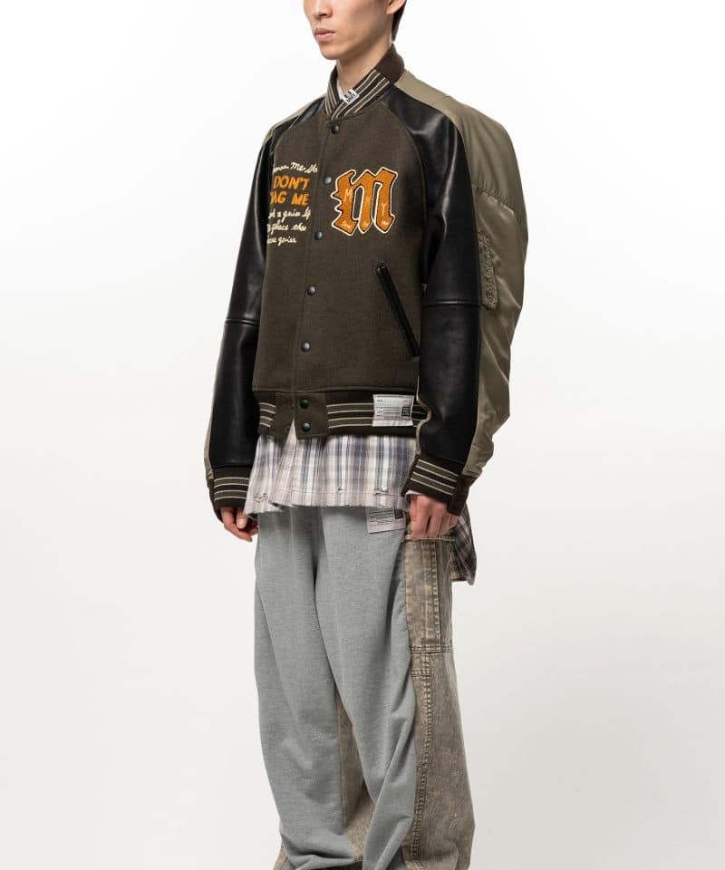 Maison MIHARA YASUHIRO/Front Back Combined Stadium Jacket(48 khaki