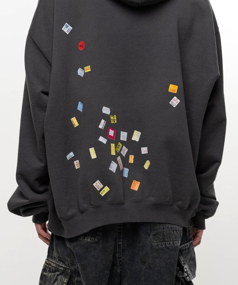 Maison MIHARA YASUHIRO/Price Tag Sticker Printed Hoodie black 50
