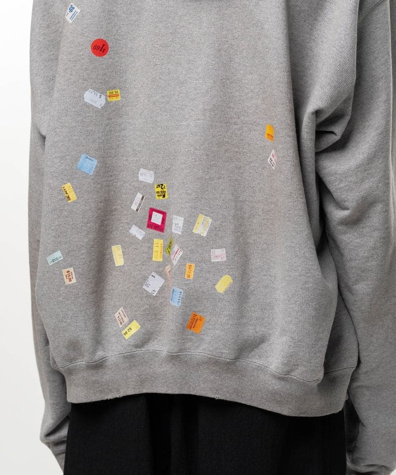 Maison MIHARA YASUHIRO/Price Tag Sticker Printed Hoodie gray 48