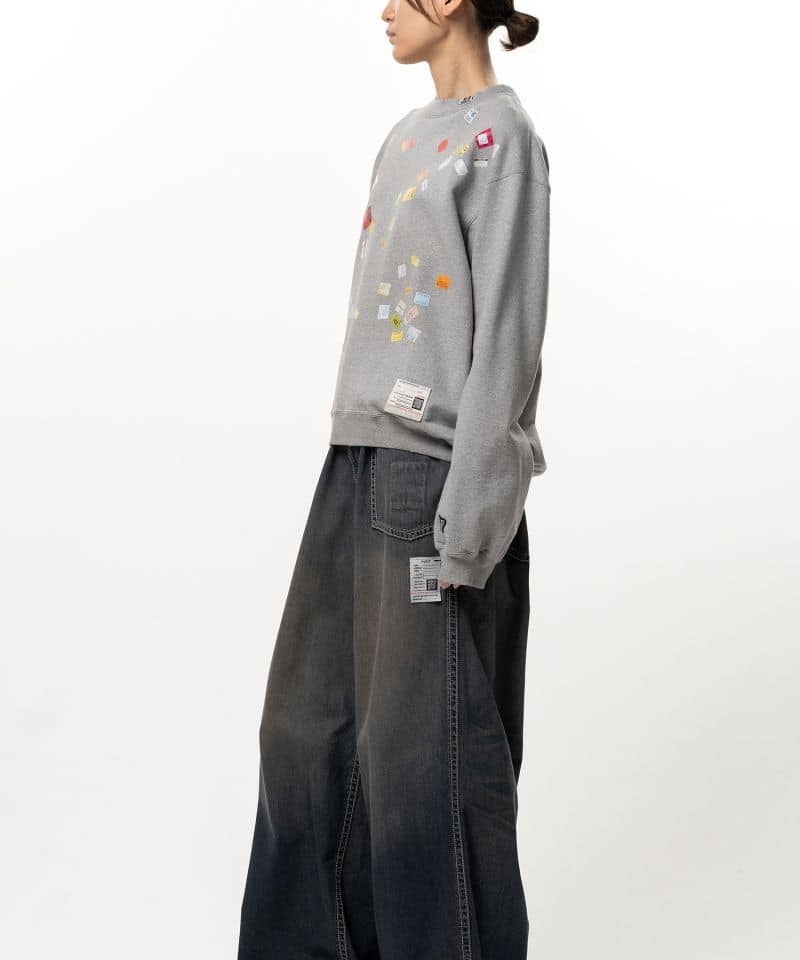 Maison MIHARA YASUHIRO/Price Tag Sticker Printed Sweatshirt gray 38