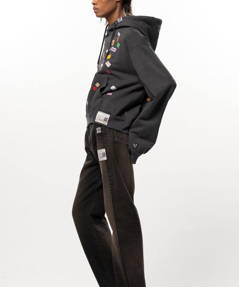 Maison MIHARA YASUHIRO/Price Tag Sticker Printed Hoodie black 36