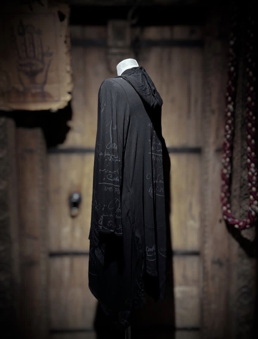 SHARE SPIRIT/シェアースピリット/PRINT LONG CARDIGAN BLACK M