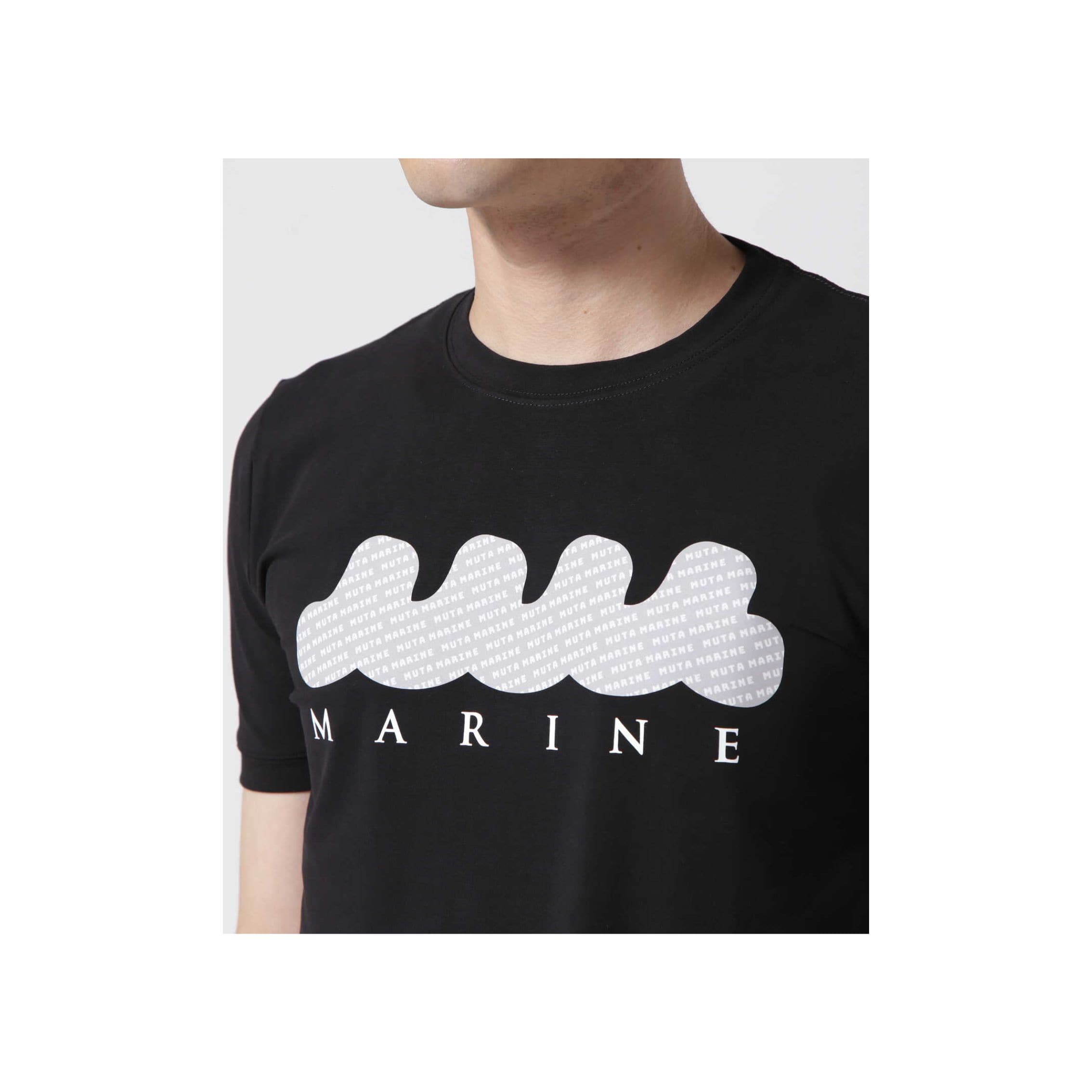 muta MARINE/ムータ マリン/別注ロゴリフレクタープリントTシャツ black 6
